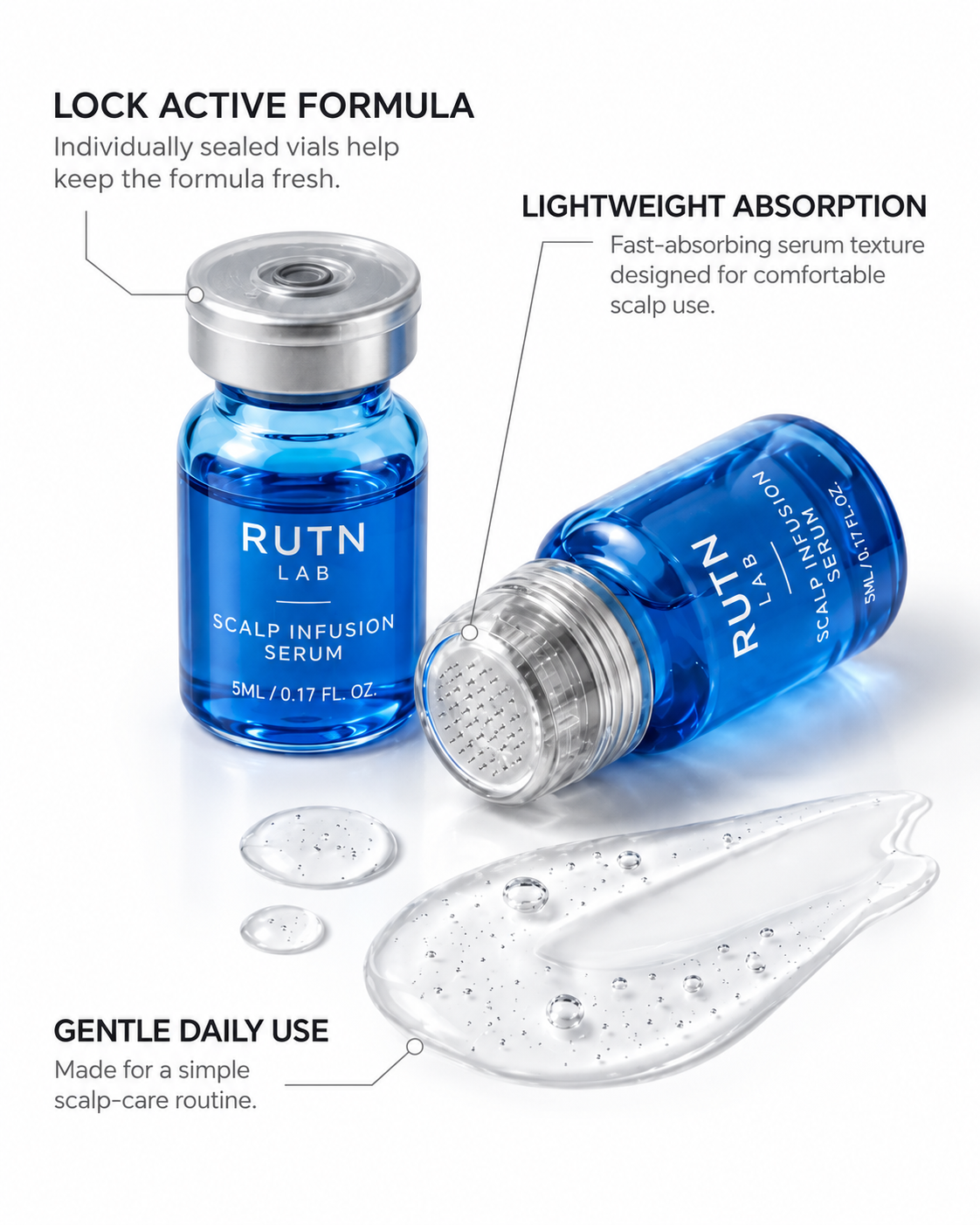 RUTN LAB scalp infusion serum formula presentation