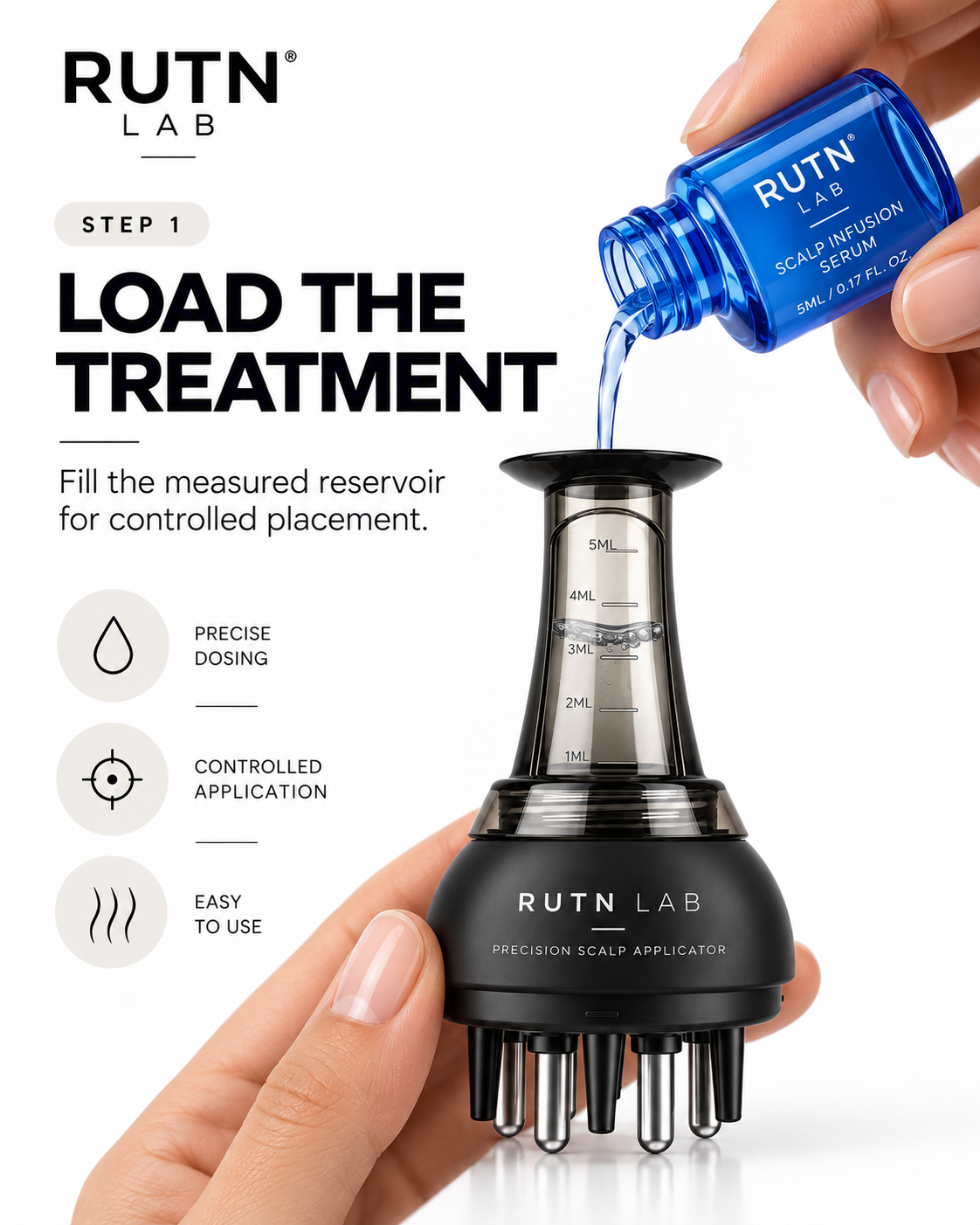 Step 1 load the RUTN treatment into the measured applicator reservoir